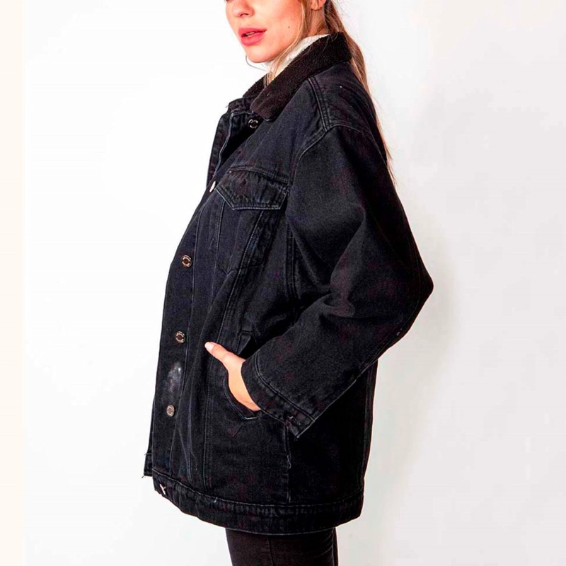 CHAQUETA CHIPORRO NEGRO OVER SIZE MOMCHIC NEGRO - 2