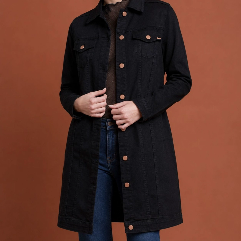 CHAQUETA EXTRA LARGA NEGRA MOMCHIC NEGRO - 2