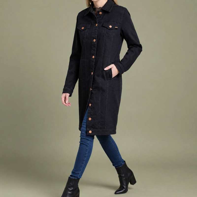 CHAQUETA EXTRA LARGA NEGRA MOMCHIC NEGRO - 3