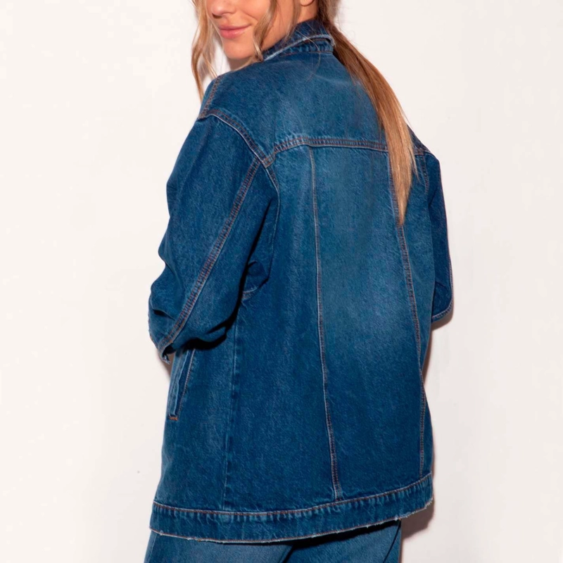 CHAQUETA RAMONA OVER SIZE RECTA MOMCHIC AZUL - 3