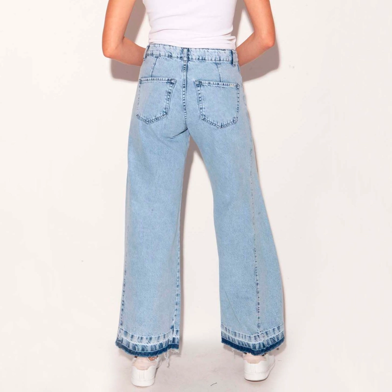 JEANS WIDE LISA RAY CELESTE MOMCHIC CELESTE - 3