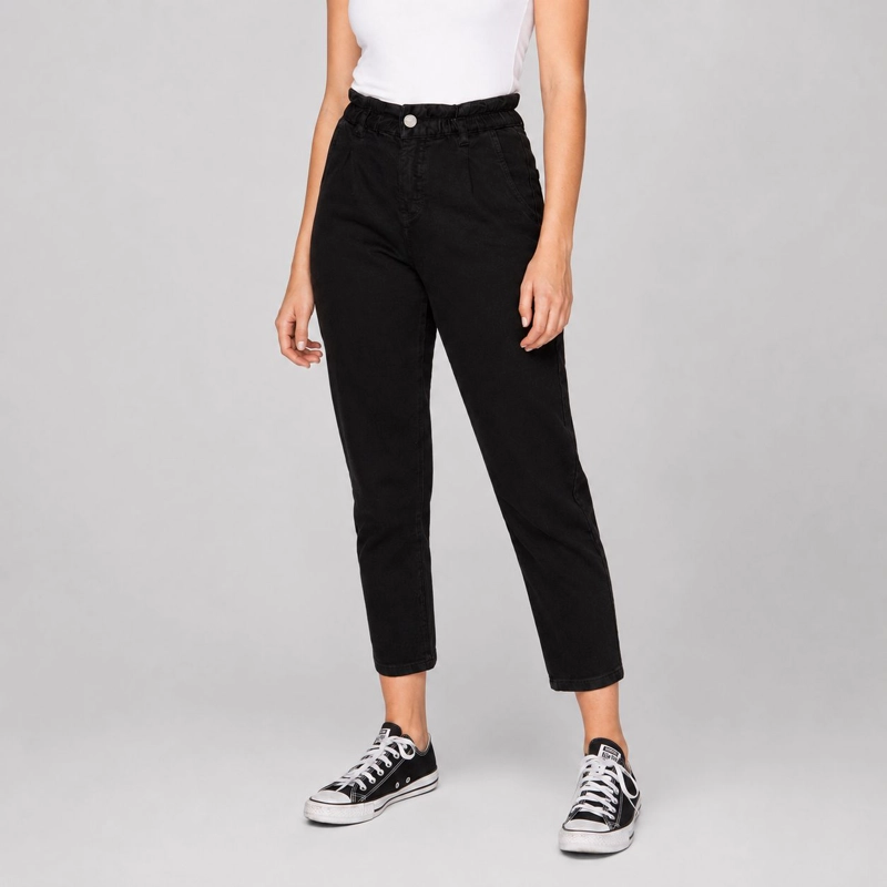 JEANS PAPER BAG NEGRO MOMCHIC NEGRO - 1