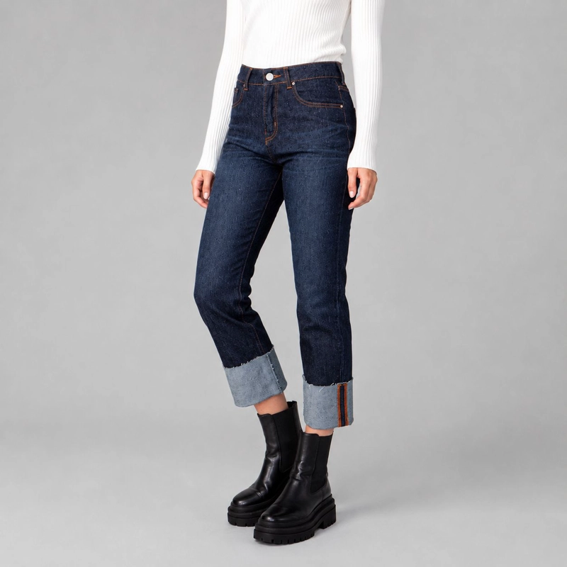 JEANS RECTO JULIETA RAW MOMCHIC AZUL - 3