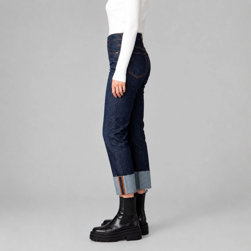 JEANS RECTO JULIETA RAW MOMCHIC AZUL - 5
