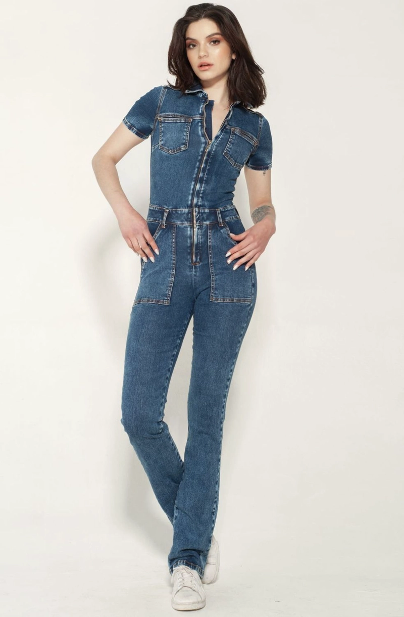 ENTERITO PUSH UP JEANS MOMCHIC AZUL - 1