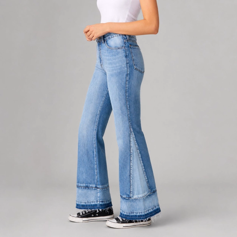 JEANS FLARE ELLA CELESTE MOMCHIC CELESTE - 4