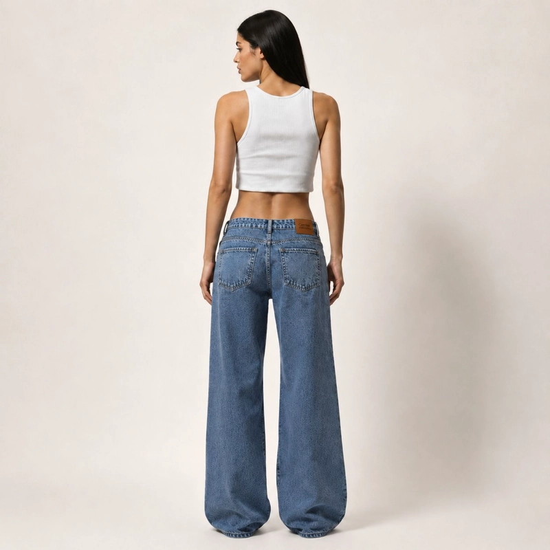 JEANS TIRO BAJO NOLITA CELESTE MUJER MOMCHIC MOMCHIC AZUL - 2