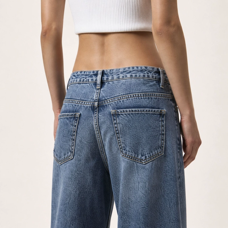 JEANS TIRO BAJO NOLITA CELESTE MUJER MOMCHIC MOMCHIC AZUL - 4