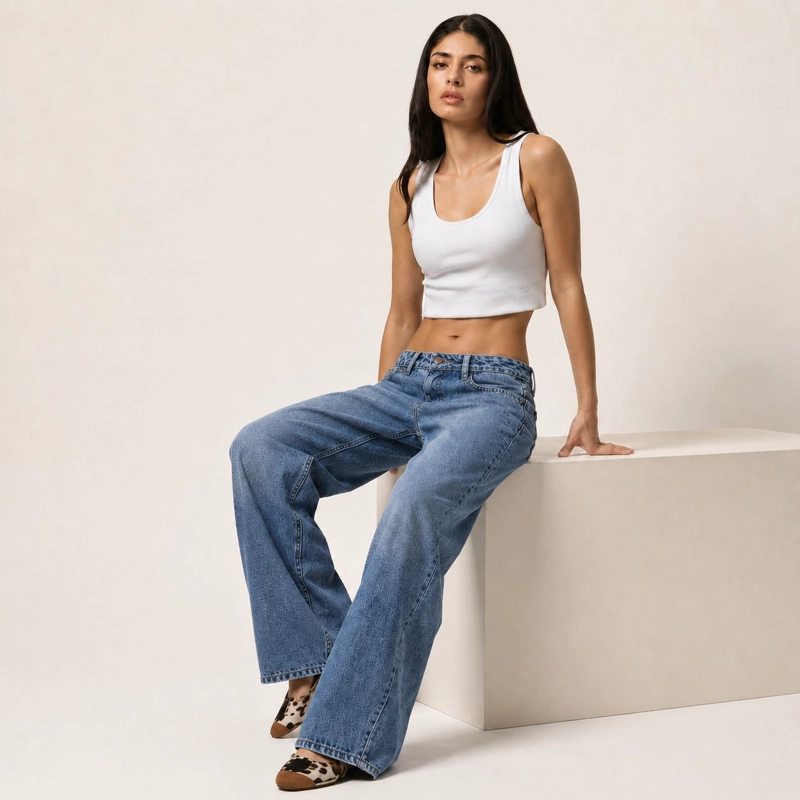 JEANS TIRO BAJO NOLITA CELESTE MUJER MOMCHIC MOMCHIC AZUL - 5