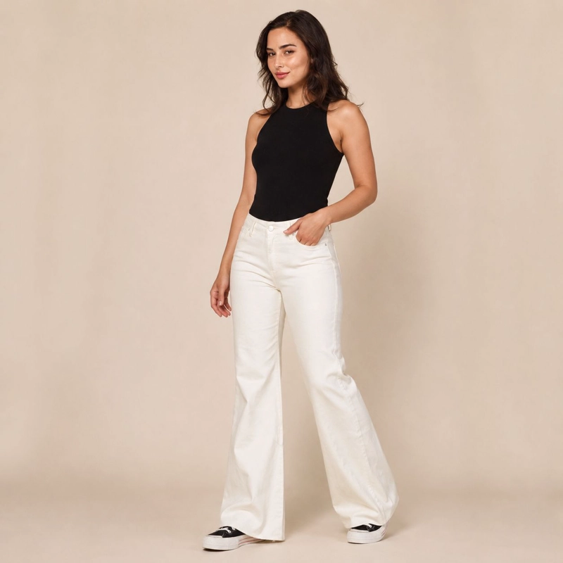 JEANS FLARE PEPA BLANCO MOMCHIC BLANCO - 2