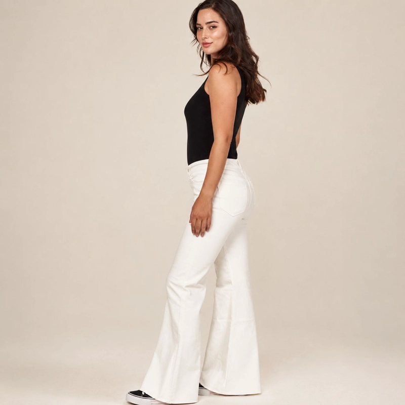 JEANS FLARE PEPA BLANCO MOMCHIC BLANCO - 5