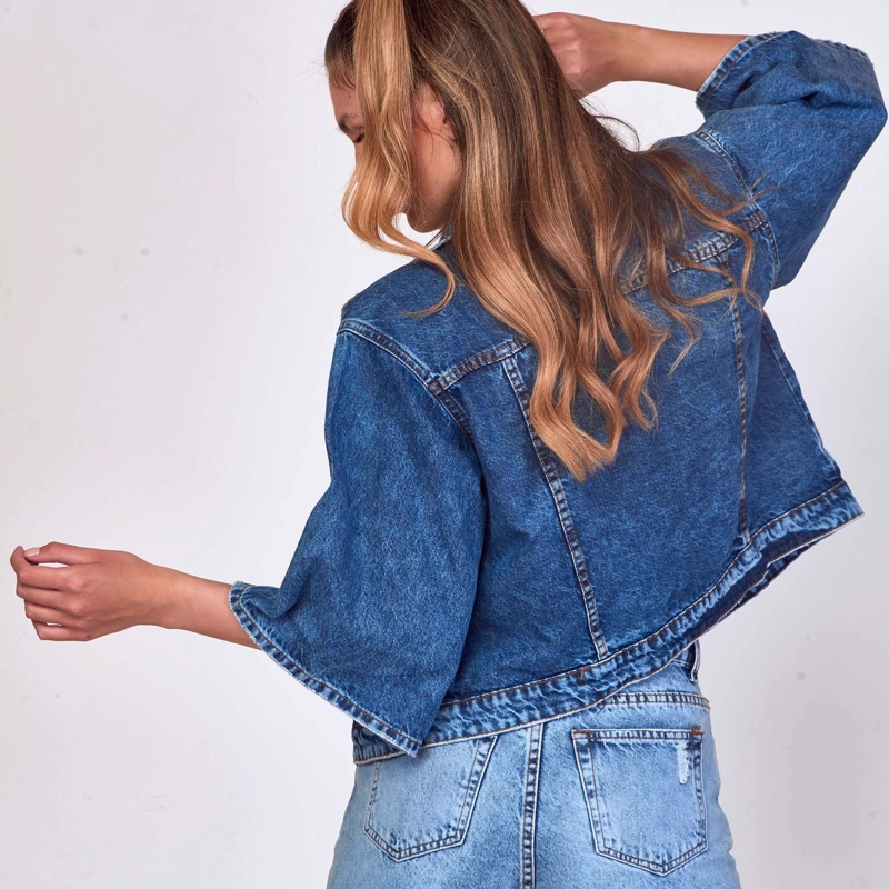 CHAQUETA MANGA 34 GRACIA MOMCHIC AZUL - 3