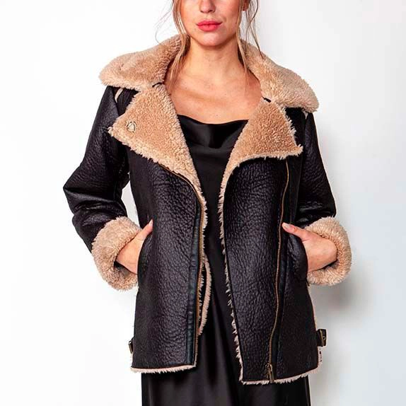 CHAQUETA AVIADORA BEIGE MOMCHIC BEIGE - 1