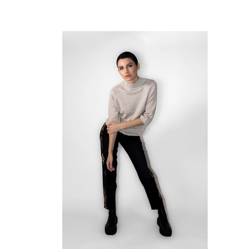 JEANS TOKIO FRANJA DORADA MOMCHIC NEGRO - 3