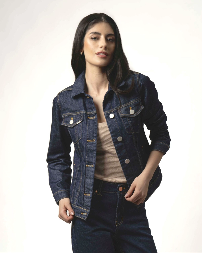 CHAQUETA HILDA RAW MOMCHIC AZUL - 1