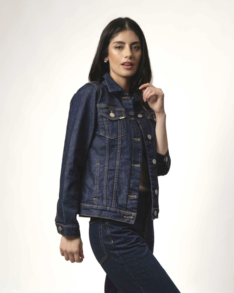 CHAQUETA HILDA RAW MOMCHIC AZUL - 2