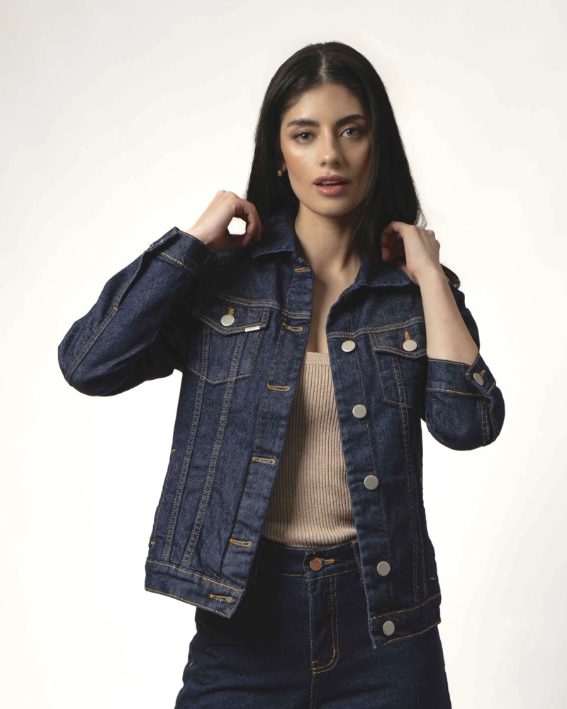 CHAQUETA HILDA RAW MOMCHIC AZUL - 4