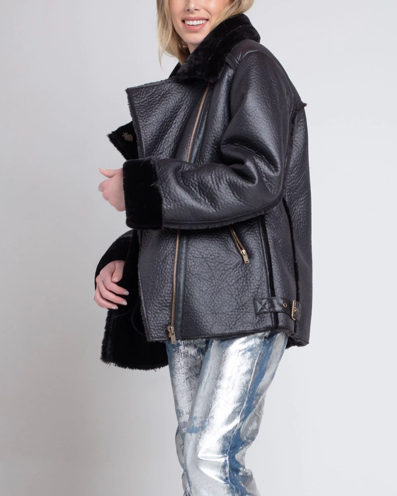 CHAQUETA AVIADORA NEGRO MOMCHIC NEGRO - 2