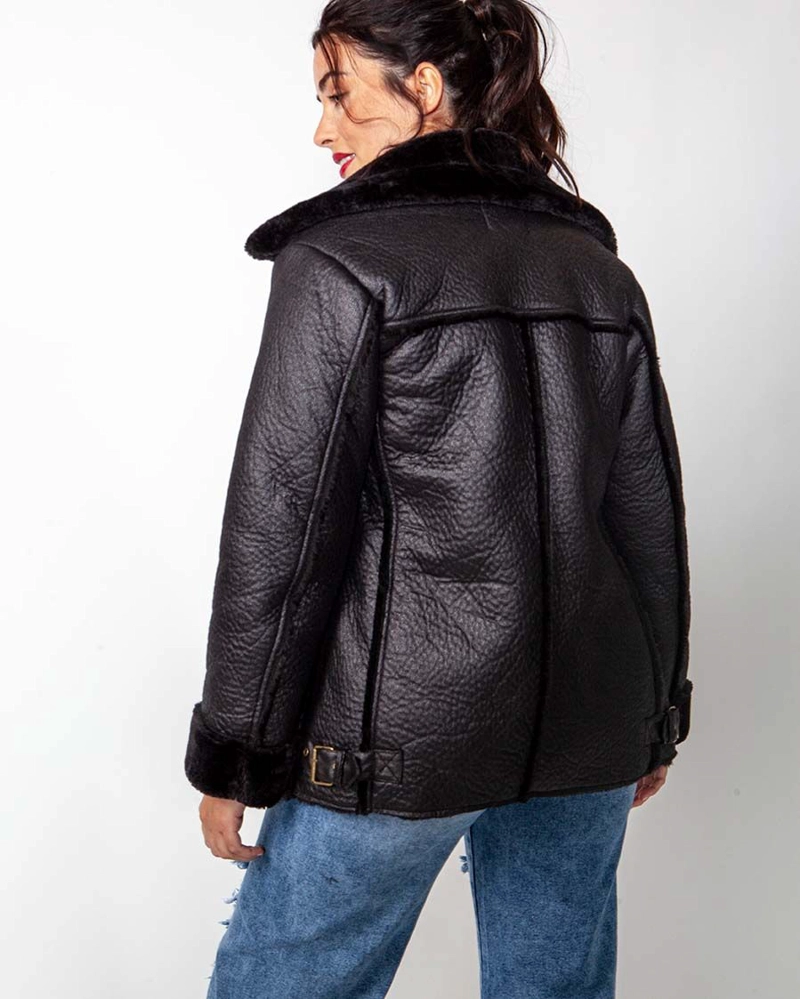 CHAQUETA AVIADORA NEGRO MOMCHIC NEGRO - 4