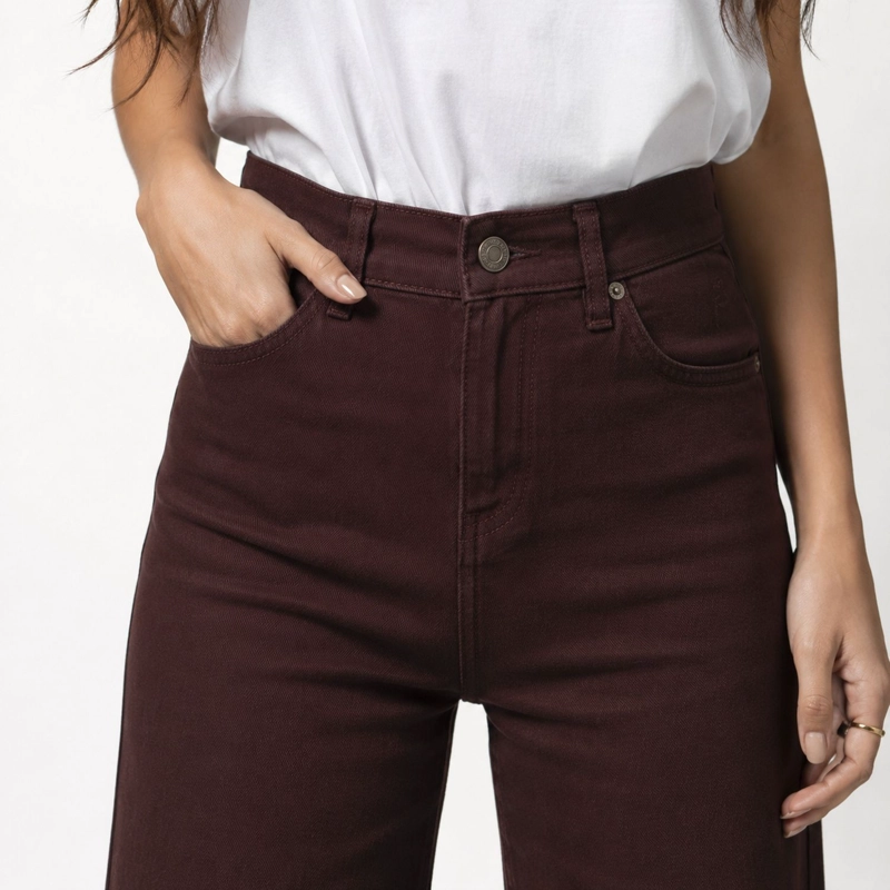 JEANS CULOTTE BURDEO LUPE MOMCHIC BURDEOS - 3