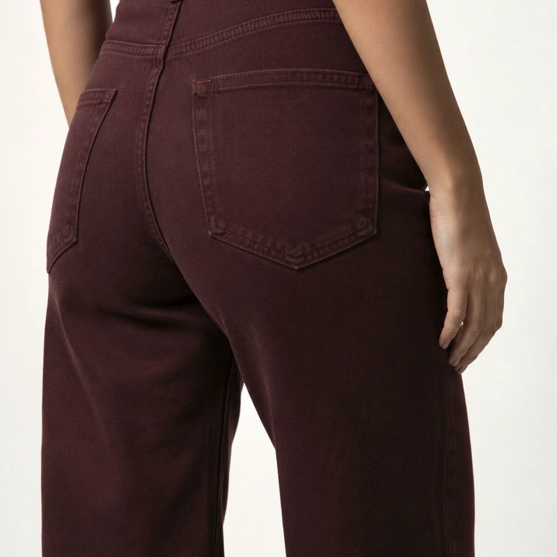 JEANS CULOTTE BURDEO LUPE MOMCHIC BURDEOS - 4