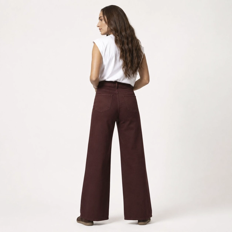 JEANS CULOTTE BURDEO LUPE MOMCHIC BURDEOS - 5