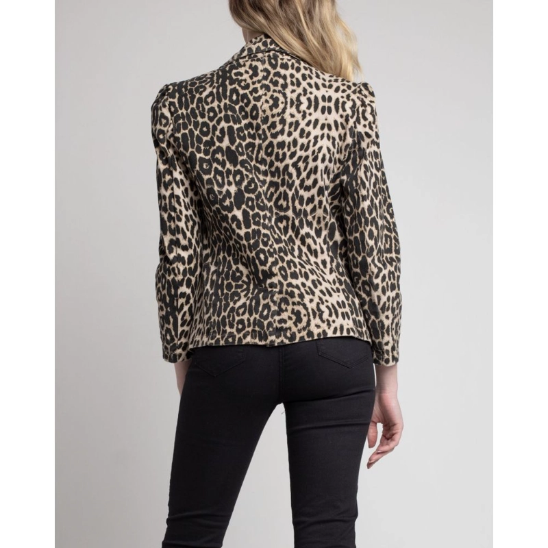 BLEAZER ESTAMPADO ANIMAL PRINT MOMCHIC CAFE  CLARO - 3