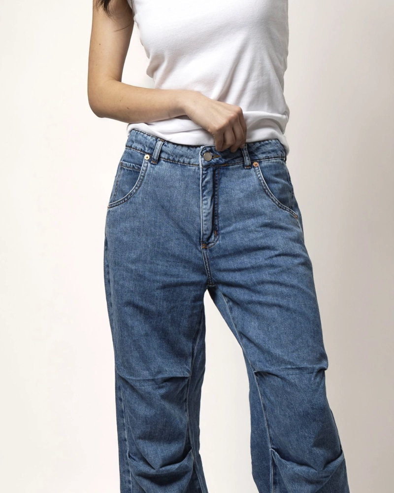 JEANS PARACHOQUE AZUL MOMCHIC AZUL - 2