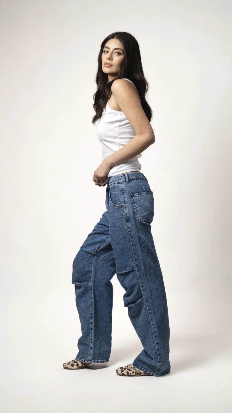 JEANS PARACHOQUE AZUL MOMCHIC AZUL - 5