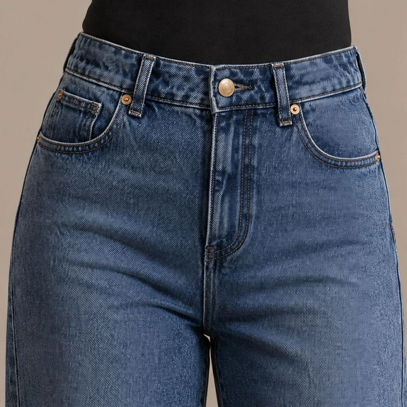 JEANS BARREL TIRO ALTO AZUL MOMCHIC MOMCHIC AZUL - 3