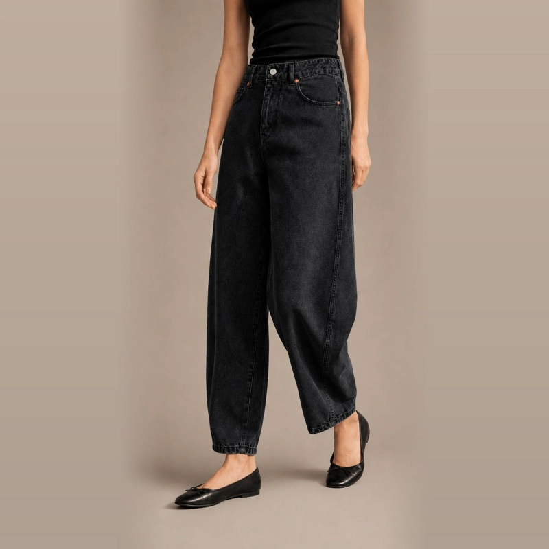 JEANS BARREL TIRO ALTO NEGRO MOMCHIC MOMCHIC NEGRO - 2