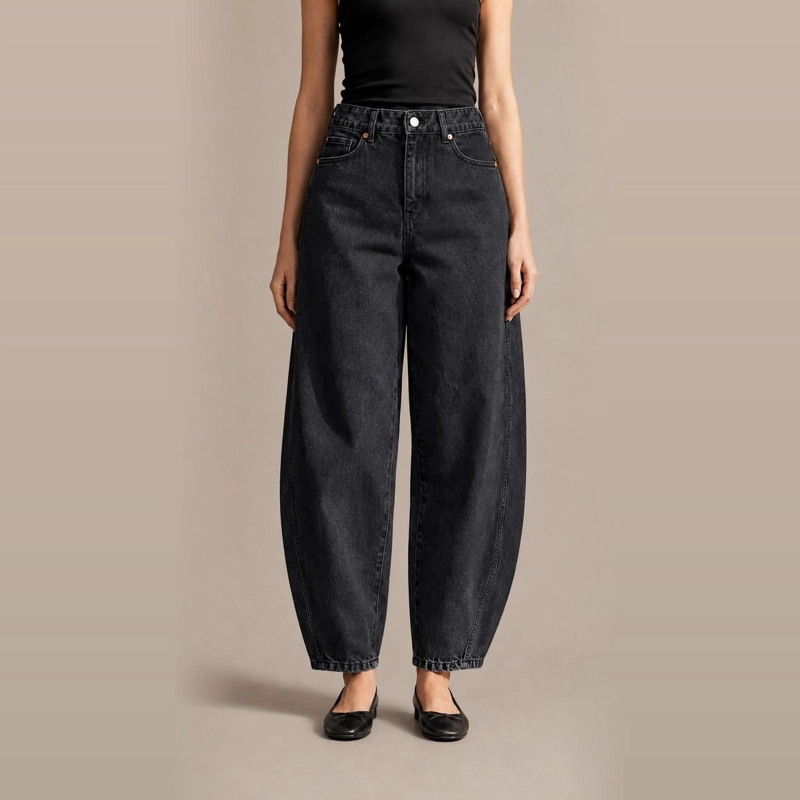 JEANS BARREL TIRO ALTO NEGRO MOMCHIC MOMCHIC NEGRO - 5