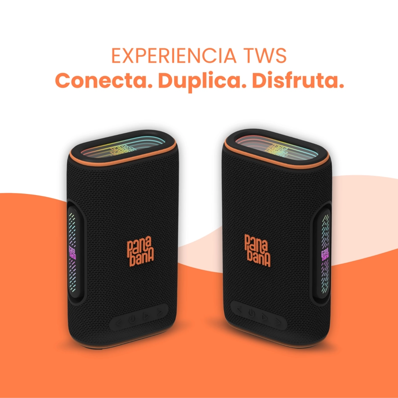 PARLANTE PANABANA ONDA BT 20W STEREO IPX 10 HORAS TWS RGB NEGRO - 8