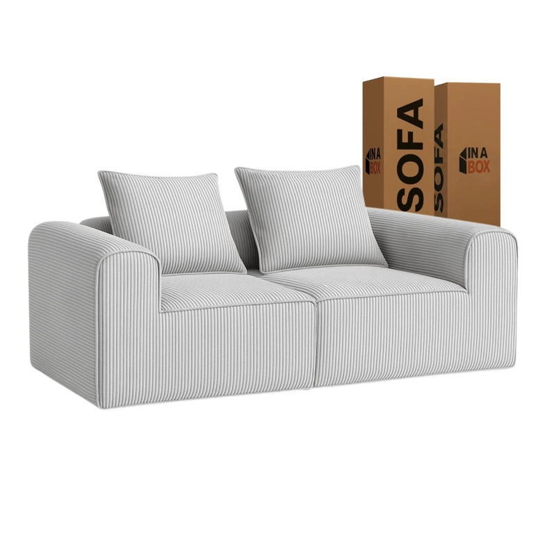 SOFA LOOP 2 CUERPOS | ESPUMA COMPRIMIDA | 194X57X97 GRIS CLARO G13 - 1