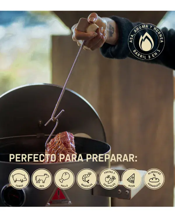 BARRIL PARRILLA AHUMADOR Y ASADOR INGRILL MINI BASIK - 5