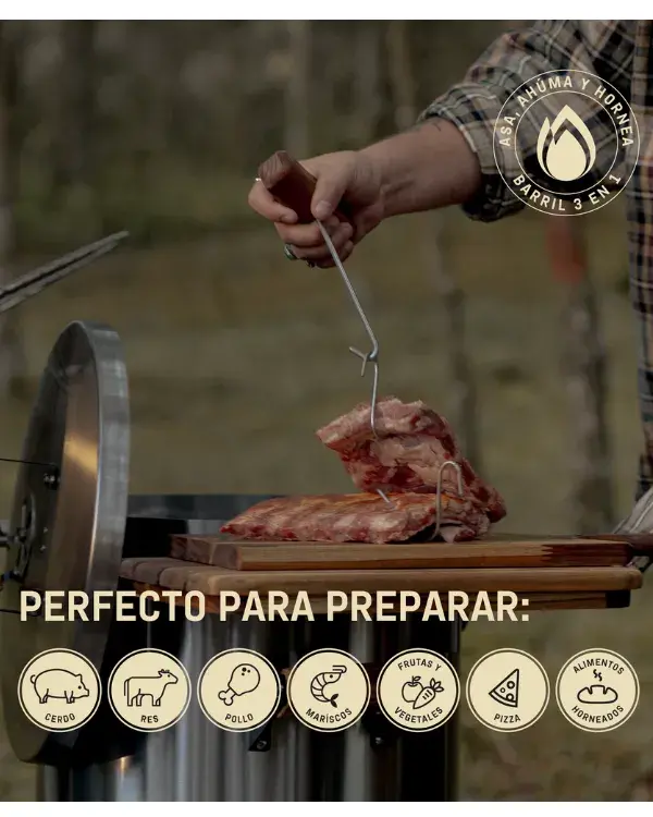 BARRIL PARRILLA AHUMADOR Y ASADOR INGRILL MEDIANO PREMIUM - 4