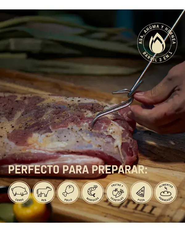 BARRIL PARRILLA AHUMADOR Y ASADOR INGRILL GRANDE BASIK - 7