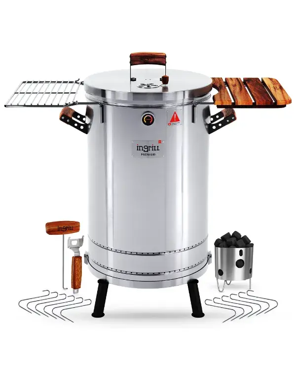 BARRIL PARRILLA AHUMADOR Y ASADOR GRANDE PREMIUM - 1