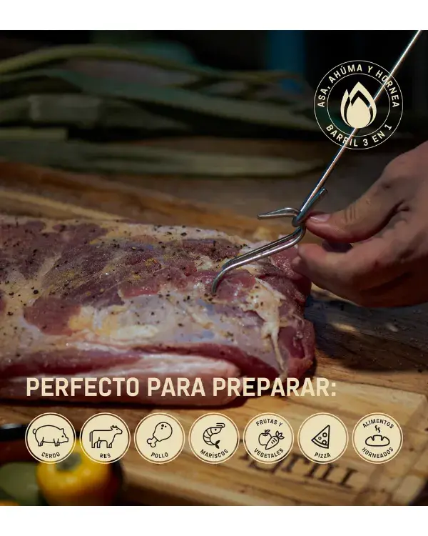 BARRIL PARRILLA AHUMADOR Y ASADOR INGRILL PEQUEÑO BASIK - 9