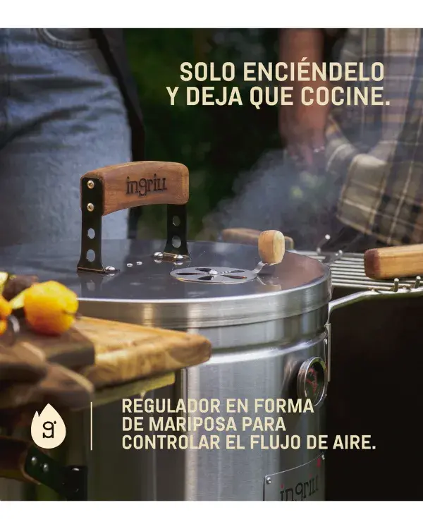 BARRIL PARRILLA AHUMADOR Y ASADOR INGRILL PEQUEÑO PREMIUM - 10