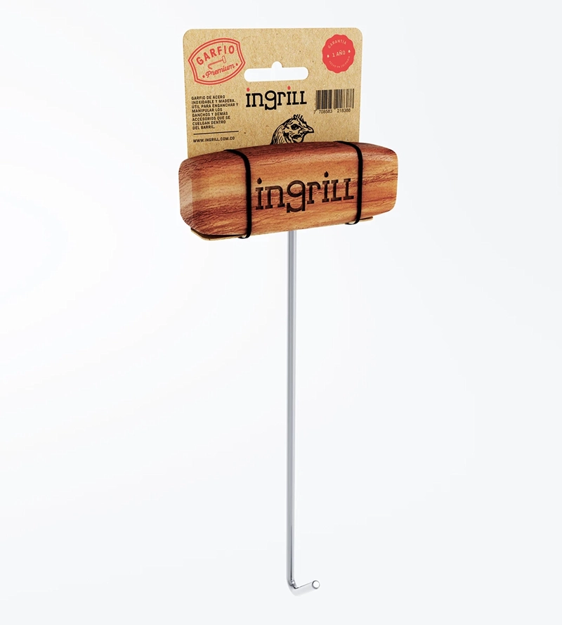 GARFIO PREMIUM PARA BARRIL PARRILLA AHUMADOR Y ASADOR - 3