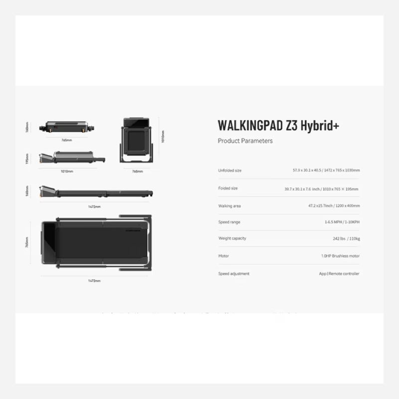 KINGSMITH TROTADORA HIBRIDA WALKINGPAD Z3 HYBRID PLUS CON VELOCIDAD DE 1 A 10 KM/H - 5