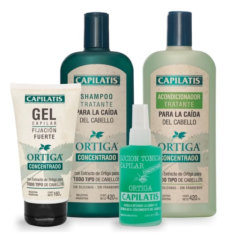 CAPILATIS SET ORTIGA CONCENTRADO SHAMPOO + ACONDICIONADOR + LOCION ORTIGA + GEL - 1