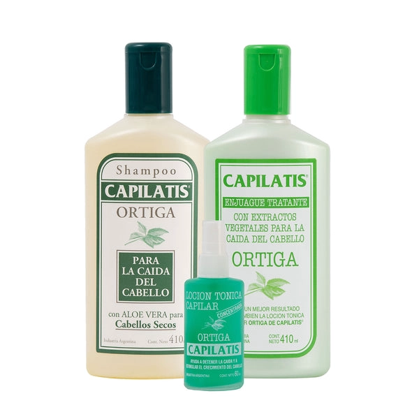 CAPILATIS SET ORTIGA SECOS SHAMPOO + ENJUAGUE + LOCION - 1