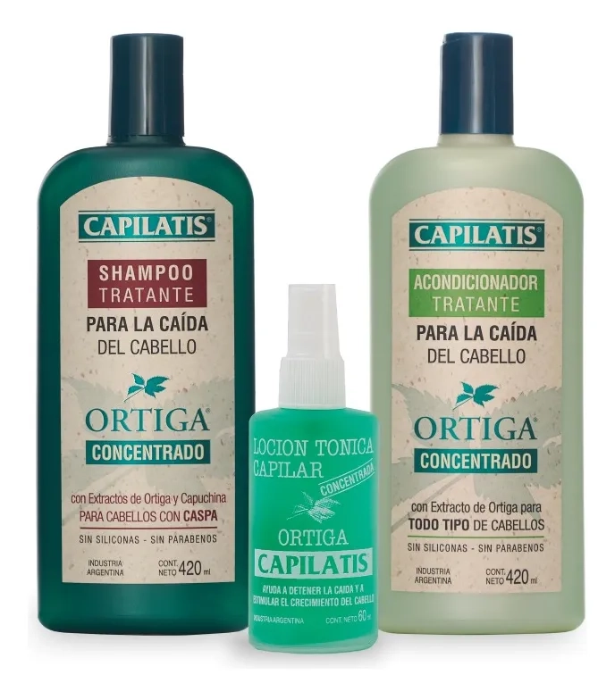 CAPILATIS SET ORTIGA CONCENTRADO CASPA SHAMPOO + ACONDICIONADOR + LOCION ORTIGA - 1