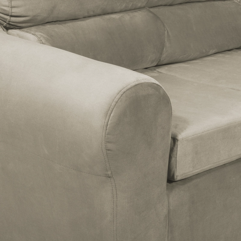 SOFA DUBAI 2 CUERPOS FELPA NEGRO - 2