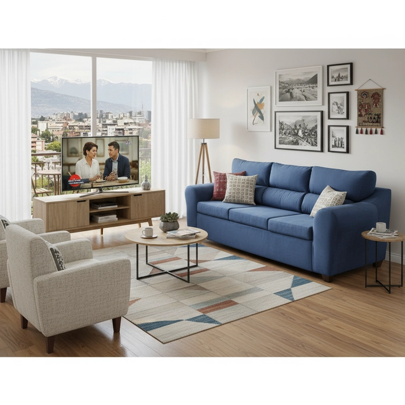 SOFA DUBAI 3 CUERPOS FELPA GRIS - 1
