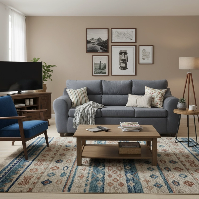 SOFA DUBAI 3 CUERPOS FELPA GRIS - 1