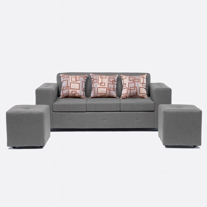 SOFA GINEBRA + 2 POUF BEIGE - 1