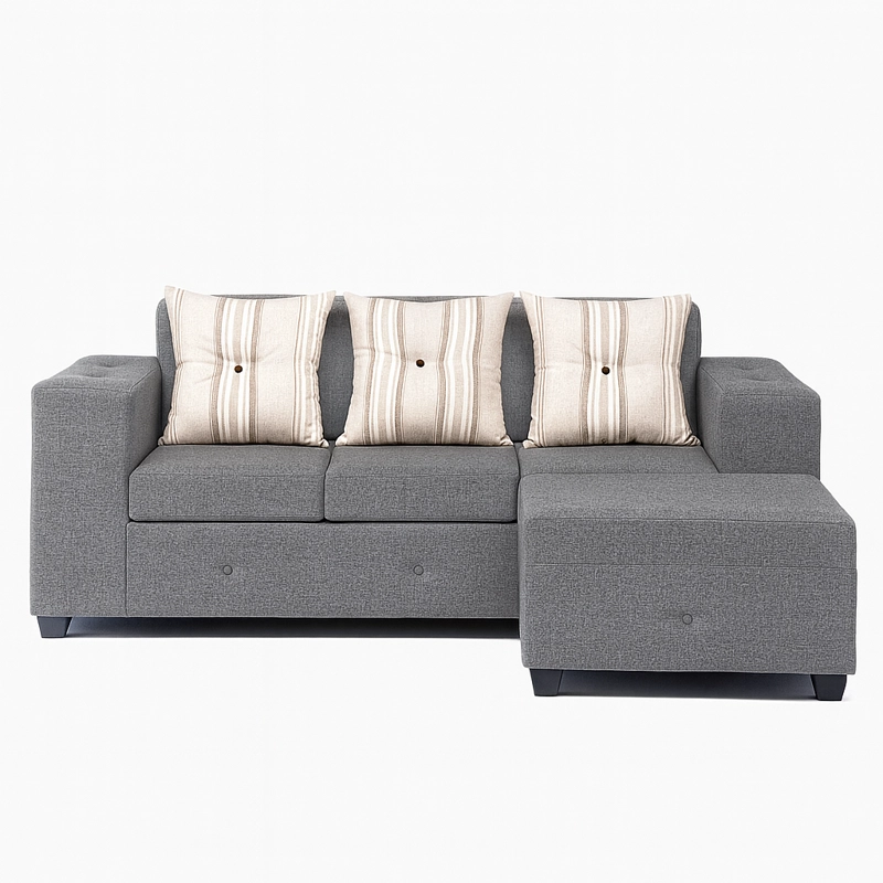 SOFA SECCIONAL GINEBRA TELA GRIS - 1